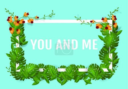 Téléchargez les illustrations : "Cadre de mariage botanique art papier doux art vectoriel illustration
" - en licence libre de droit