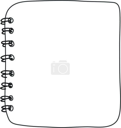 Illustration for "notebook  top view hand drawn line art vector art illustration" - Royalty Free Image
