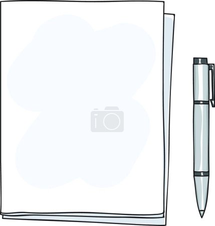 Téléchargez les illustrations : "carnet et stylo dessin à la main illustration vectorielle d'art mignon
" - en licence libre de droit
