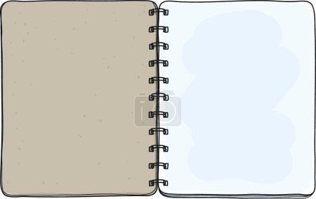 Illustration for "notebook hand drawn on white  background blank paper cover art - Royalty Free Image