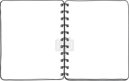 Illustration for "notebook hand drawn on white  background blank paper cover line " - Royalty Free Image