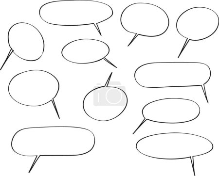 Illustration for "speech bubbles hand drawn vector set cute illustration" - Royalty Free Image