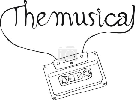 Ilustración de The musical, Compact Cassette, Musicassette  hand drawn vector - Imagen libre de derechos