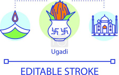 Illustration for "Ugadi concept icon", vector illustration - Royalty Free Image