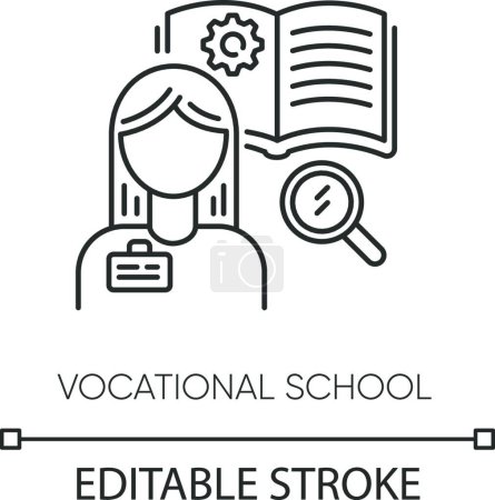 Illustration for "Vocational school pixel perfect linear icon" - Royalty Free Image