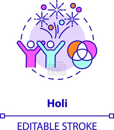 Téléchargez les illustrations : "Icône concept Holi ", illustration vectorielle - en licence libre de droit