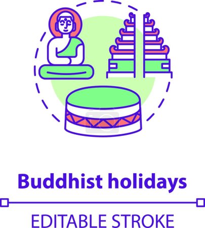 Téléchargez les illustrations : "Buddhist holidays concept icon" - en licence libre de droit