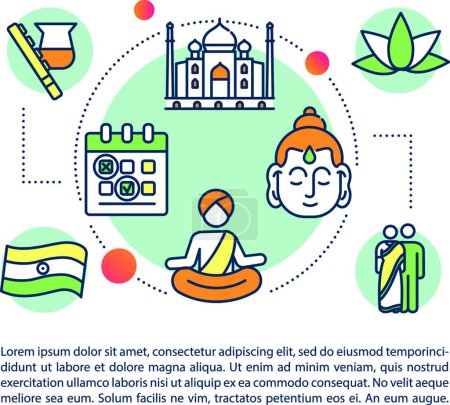Téléchargez les illustrations : "Indian significant holidays concept icon with text" - en licence libre de droit