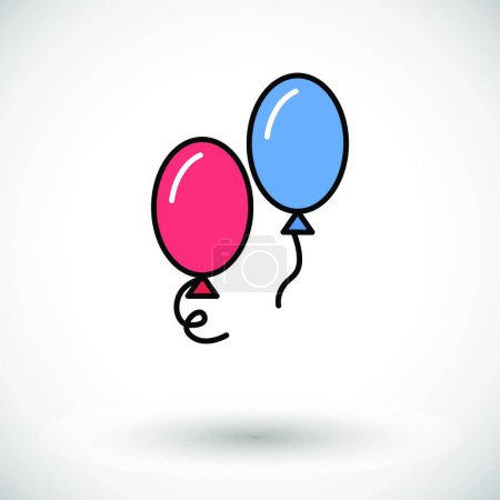 Téléchargez les illustrations : Ballon, illustration vectorielle design simple - en licence libre de droit