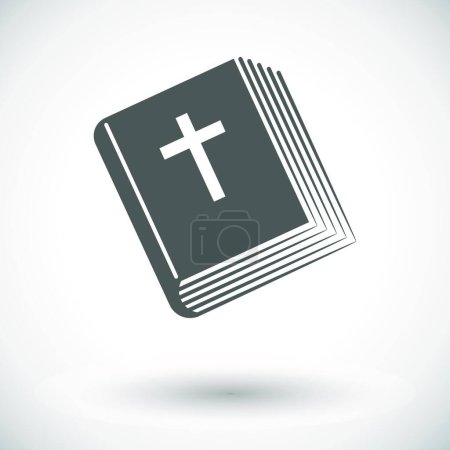 Téléchargez les illustrations : Icône unique de la Bible, illustration vectorielle design simple - en licence libre de droit