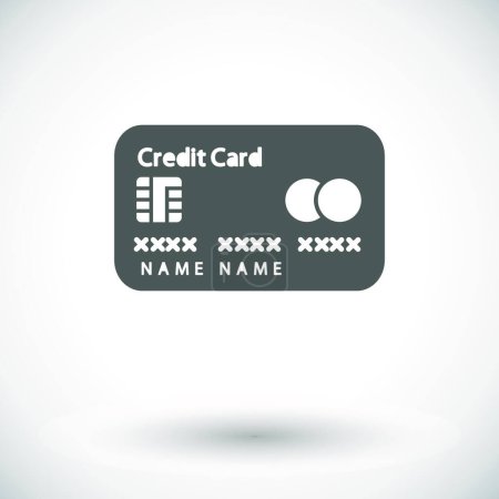 Téléchargez les illustrations : "Carte de crédit unique icône plate
." - en licence libre de droit