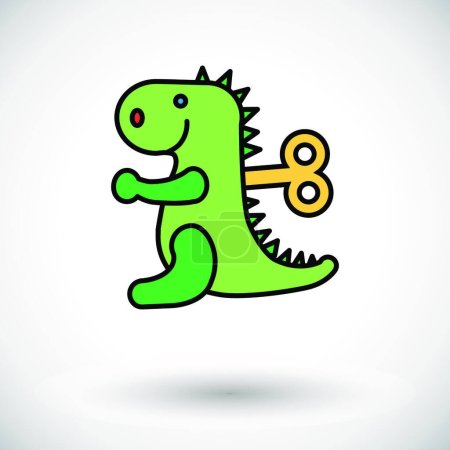 Téléchargez les illustrations : Dinosaure jouet, illustration vectorielle design simple - en licence libre de droit