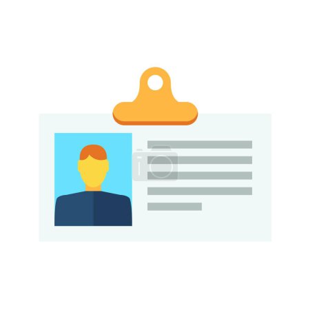 Illustration for Identification Card Flat Vector Icon - Royalty Free Image