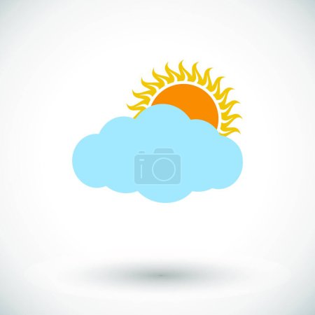 Illustration for "Overcast single icon. ", vector illustration - Royalty Free Image