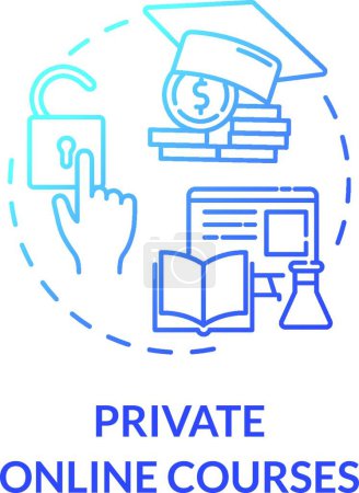Téléchargez les illustrations : "Cours privés en ligne icône concept" - en licence libre de droit