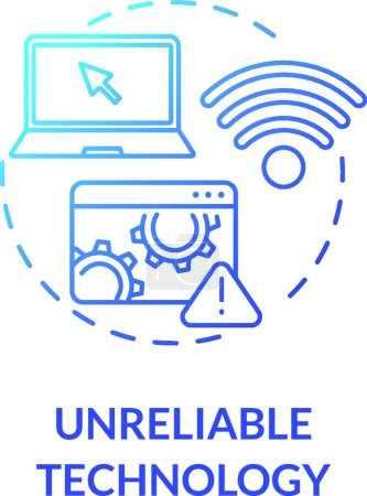 Illustration for Unreliable technology concept icon - Royalty Free Image