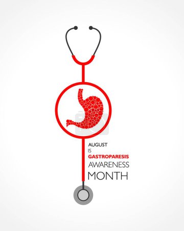 Ilustración de Gastroparesis Awareness Month observed in August - Imagen libre de derechos