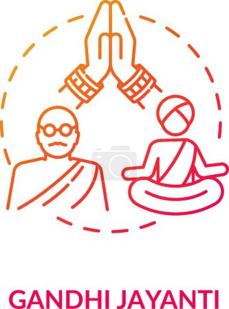 Téléchargez les illustrations : "Gandhi jayanti concept icon" - en licence libre de droit