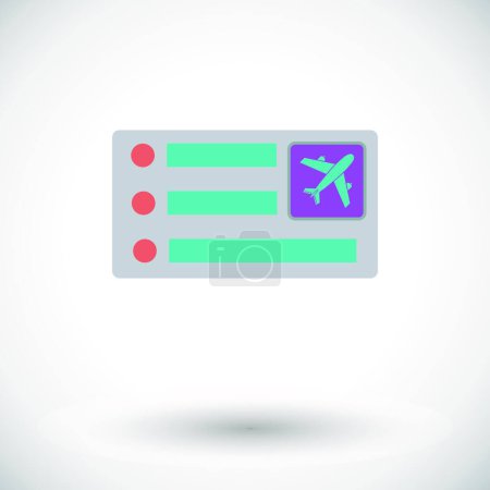 Téléchargez les illustrations : "Billet d'avion "illustration vectorielle icône web - en licence libre de droit