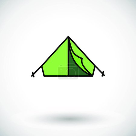 Téléchargez les illustrations : Icône de tente, illustration vectorielle - en licence libre de droit