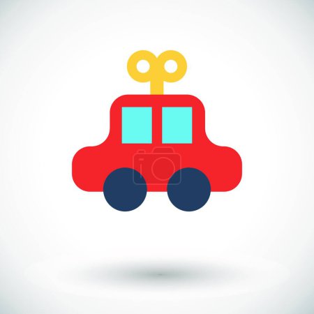 Téléchargez les illustrations : Illustration vectorielle icône jouet voiture - en licence libre de droit