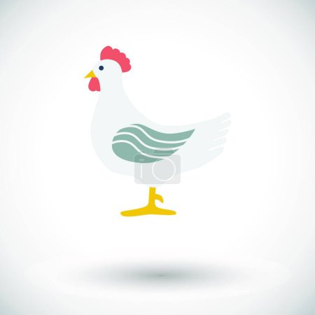 Illustration for "Chicken single icon.", vector illustration - Royalty Free Image