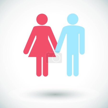 Téléchargez les illustrations : Couple signe icône vectoriel illustration - en licence libre de droit