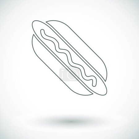 Téléchargez les illustrations : Hot dog, illustration vectorielle design simple - en licence libre de droit
