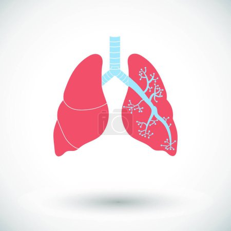 Téléchargez les illustrations : Icône poumons, illustration vectorielle design simple - en licence libre de droit
