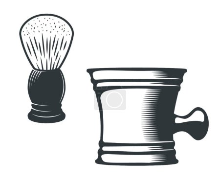 Illustration for Shaving mug and brush icon vector illustration - Royalty Free Image