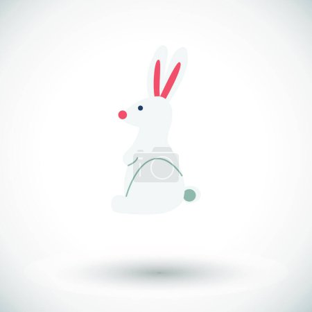 Téléchargez les illustrations : Illustration vectorielle d'icône unique lapin - en licence libre de droit