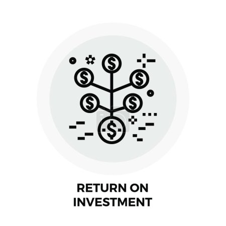 Téléchargez les illustrations : "Ligne de retour sur investissement Icône" - en licence libre de droit