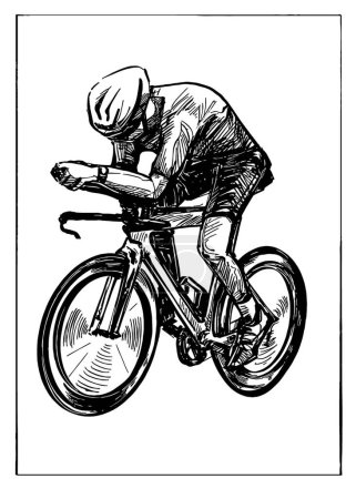 Illustration for "Drawing of the bicycle competition" - Royalty Free Image
