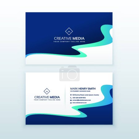 Ilustración de "impresionante azul ondulado diseño de tarjetas de visita para su marca
" - Imagen libre de derechos