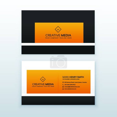 Ilustración de "diseño de tarjetas de visita de la empresa en color amarillo y negro
" - Imagen libre de derechos
