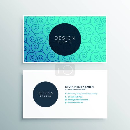 Ilustración de "diseño de plantilla de tarjeta de visita en línea azul remolino patrón
" - Imagen libre de derechos