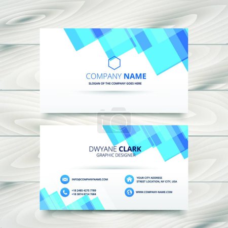 Ilustración de "clean white and blue business card template" - Imagen libre de derechos