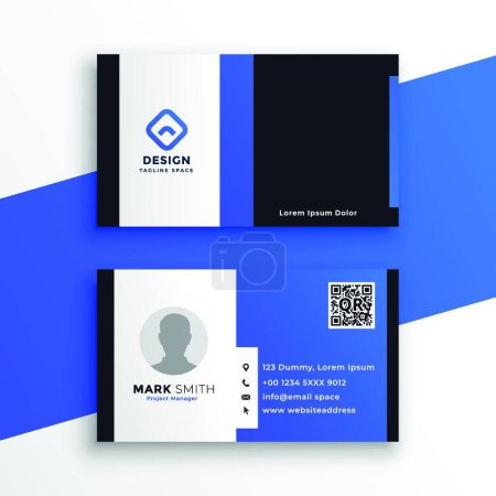 Ilustración de "plantilla de diseño de tarjeta de visita azul moderno elegante
" - Imagen libre de derechos