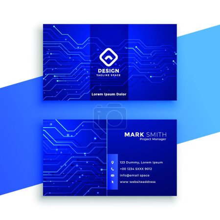 Ilustración de "diseño de tarjetas de visita de estilo de tecnología azul
" - Imagen libre de derechos