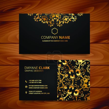 Ilustración de "stylish golden premium luxury business card template" - Imagen libre de derechos