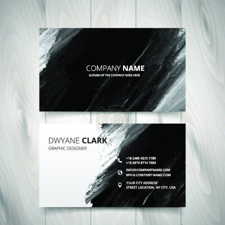 Ilustración de "dark black watercolor business card design illustration" - Imagen libre de derechos