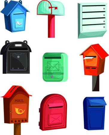 Illustration for "Mail boxes icons set" - Royalty Free Image