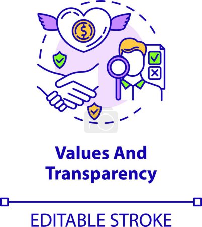 Téléchargez les illustrations : "Values and transparency concept icon" - en licence libre de droit