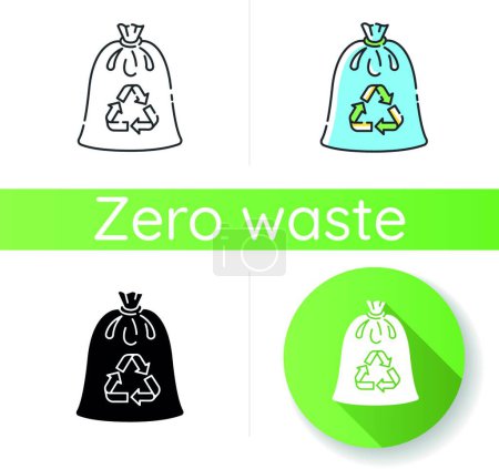 Téléchargez les illustrations : "Compostable trash bag icon" - en licence libre de droit