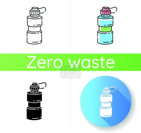 Téléchargez les illustrations : "icône bouteille d'eau réutilisable" - en licence libre de droit