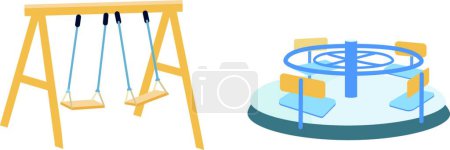 Illustration for "Playground equipment flat color vector objects set" - Royalty Free Image