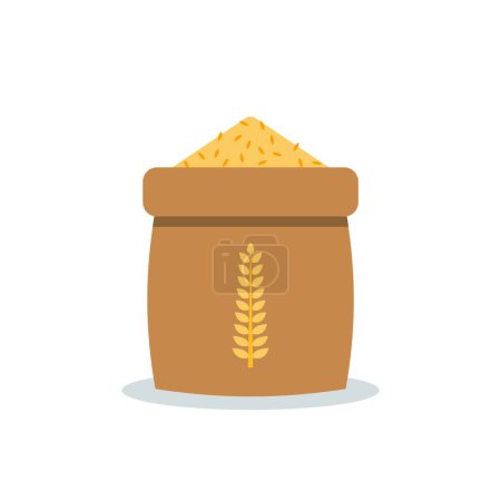 Illustration for "Rice sack icon in flat style" - Royalty Free Image