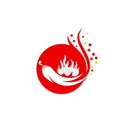 Ilustración de "Rojo picante natural icono de chile vector Ilustración
" - Imagen libre de derechos