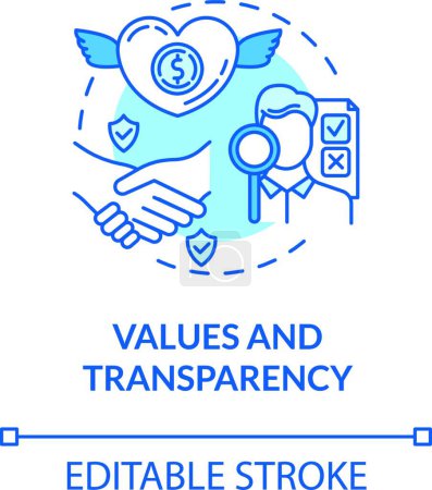 Téléchargez les illustrations : "Values and transparency turquoise concept icon" - en licence libre de droit