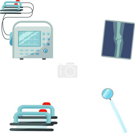 Illustration for "Physician instruments flat color vector object set" - Royalty Free Image